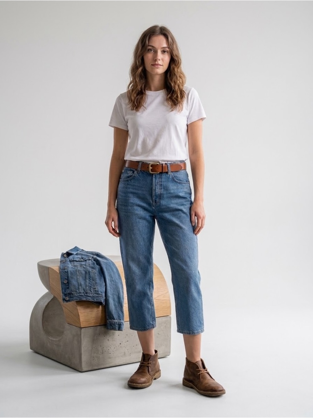 NWT Long Tall Sally New Edit Jeans Mid Wash Size 16 US Tall Cropped Ankle Denim